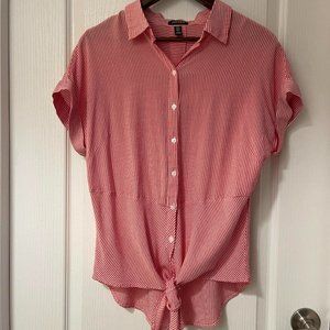 Never-Worn Jones New York Striped Tie-Front Shirt, Size Medium